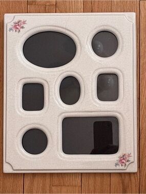 Vintage Ceramic 7 Photo Collage Frame, Magic Moments, Carr Frames ®️, 1990’s